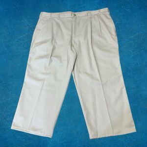 Mens Farah Khakis Pants Pleated Sz 44x24 Beige Dress Work Straight *****READ****